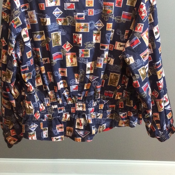 L Line-Up navy international travel stamp with golfers pattern jacket - Picture 8 of 16